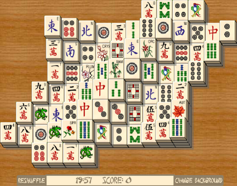 screenshot of mahjong solitaire